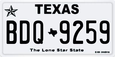 TX license plate BDQ9259