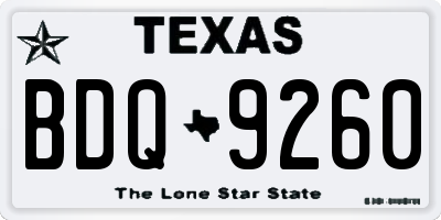 TX license plate BDQ9260