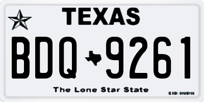 TX license plate BDQ9261