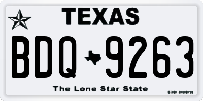 TX license plate BDQ9263