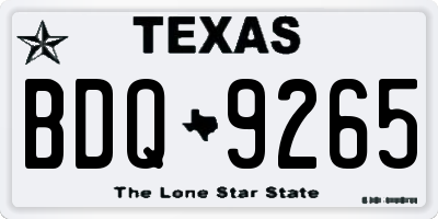 TX license plate BDQ9265