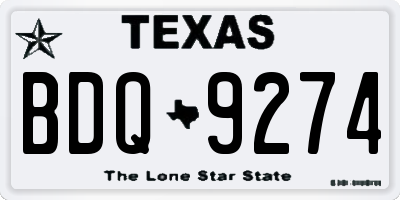 TX license plate BDQ9274