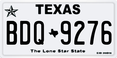 TX license plate BDQ9276