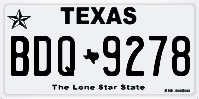 TX license plate BDQ9278