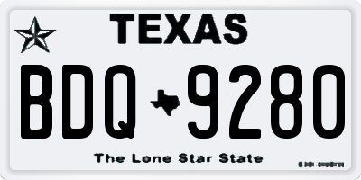 TX license plate BDQ9280