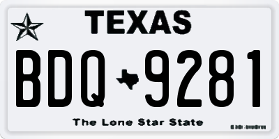 TX license plate BDQ9281