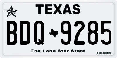 TX license plate BDQ9285
