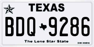 TX license plate BDQ9286