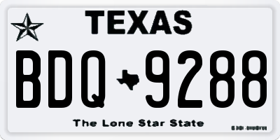 TX license plate BDQ9288