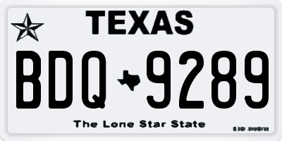 TX license plate BDQ9289