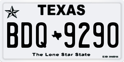 TX license plate BDQ9290