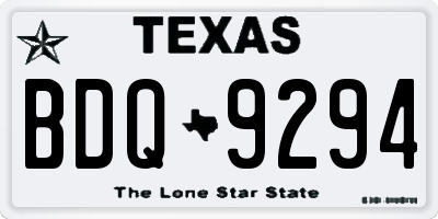 TX license plate BDQ9294