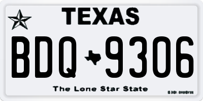 TX license plate BDQ9306