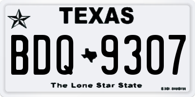 TX license plate BDQ9307