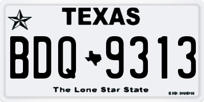 TX license plate BDQ9313
