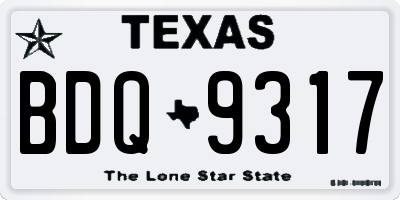 TX license plate BDQ9317