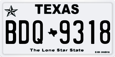 TX license plate BDQ9318