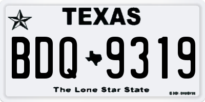 TX license plate BDQ9319