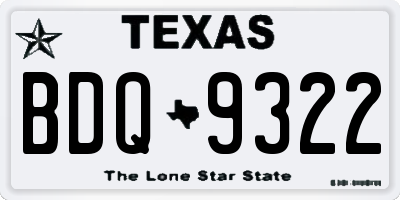 TX license plate BDQ9322