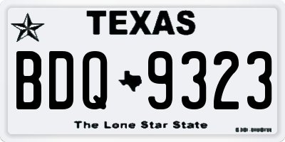 TX license plate BDQ9323