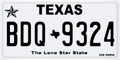 TX license plate BDQ9324