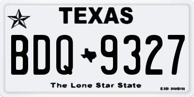 TX license plate BDQ9327