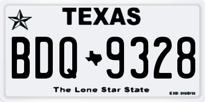 TX license plate BDQ9328