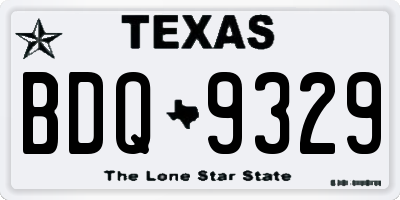 TX license plate BDQ9329