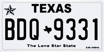 TX license plate BDQ9331