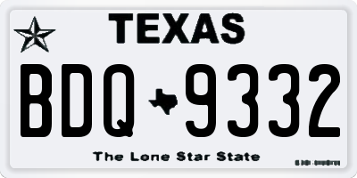 TX license plate BDQ9332
