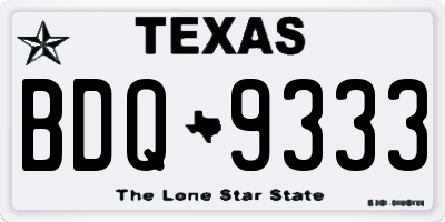 TX license plate BDQ9333