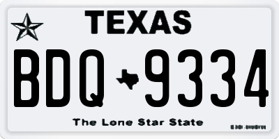TX license plate BDQ9334