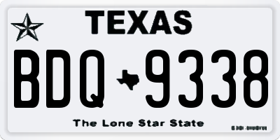 TX license plate BDQ9338