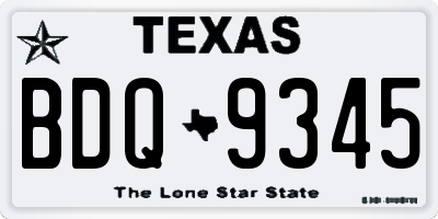 TX license plate BDQ9345