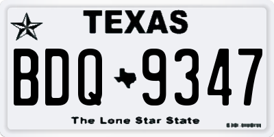 TX license plate BDQ9347