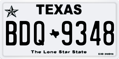 TX license plate BDQ9348