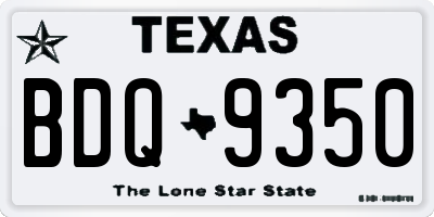 TX license plate BDQ9350