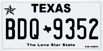 TX license plate BDQ9352