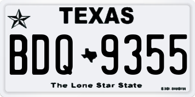 TX license plate BDQ9355
