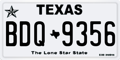 TX license plate BDQ9356