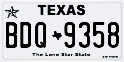 TX license plate BDQ9358