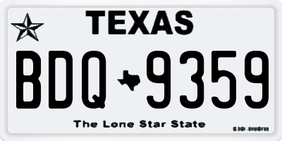 TX license plate BDQ9359