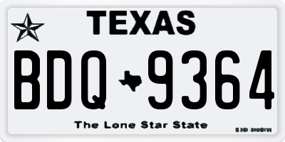 TX license plate BDQ9364