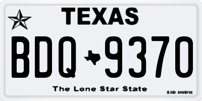 TX license plate BDQ9370