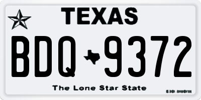 TX license plate BDQ9372