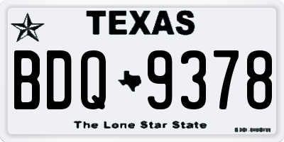 TX license plate BDQ9378