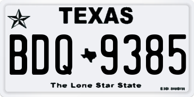 TX license plate BDQ9385