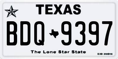 TX license plate BDQ9397
