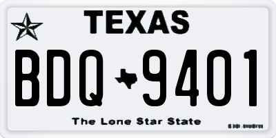 TX license plate BDQ9401