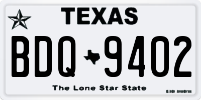 TX license plate BDQ9402